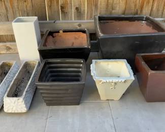Assorted Cubed Ceramic Planters in Mixed Shapes and Finishes