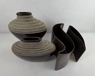 Modern Sculptural Ceramic Vases Textured Gloss Contemporary Art