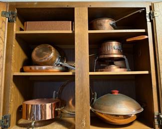 Copper Pans, Copper Lidded Wok, Copper Fondue Set