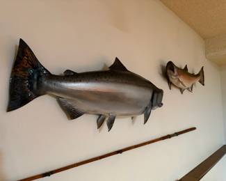Chinook Salmon Replica Mount, Rainbow Trout Replica Mount
