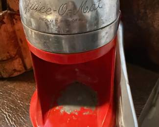 1950s Juice-O-Mat Red & Chrome Manual Juicer