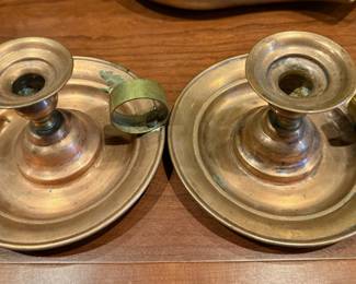 Pair of Brass Chambersticks