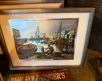 Framed & Matted Foil Etching "Purdy’s Basin" by Lionel Barrymore