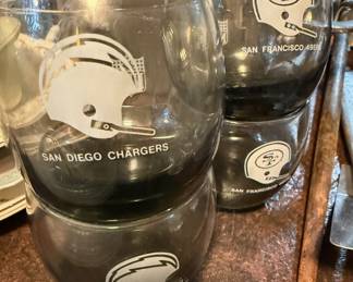 Set of 4 San Diego Chargers Stemless Wine Glasses