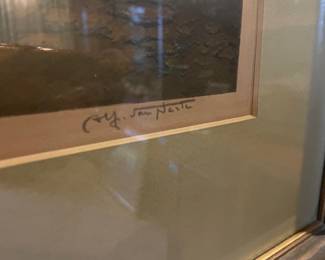 Framed & Matted Print "European Village Street Scene" by Alfred Van Neste