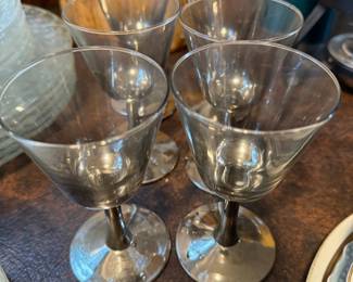 Set of 6 Silver Ombre Wine Glasses
