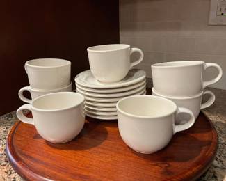 Pfaltzgraff Acadia White Coffee Cup & Saucer Set