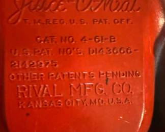 1950s Juice-O-Mat Red & Chrome Manual Juicer