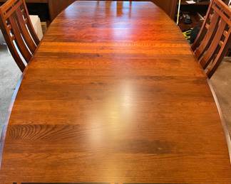 Aspen Cherry Trestle Dining Table with 4 Dining Chairs