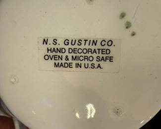 Set of 3 N.S. Gustin Co. Hand Painted Holly Design Mugs