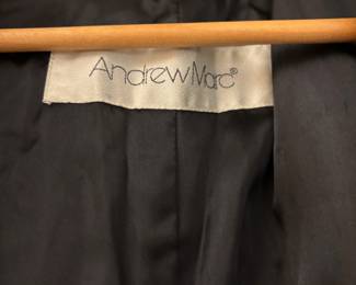 Andrew Marc Black New Zealand Opossum Fur Vest with Leather Trim – Size Medium