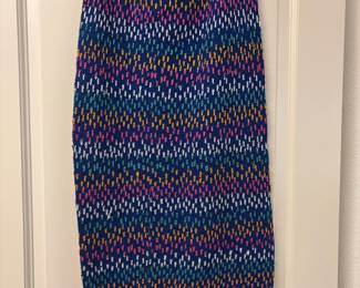 Women's Midi Skirt with Colorful Knitted Pattern