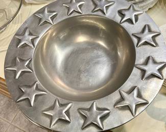 Mariposa Pewter Star Design Serving Bowl
