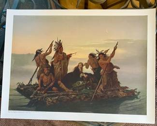 Carl Wimar Print - The Abduction of Boon's Daughter by the Indians