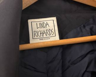 1980s Linda Richards Women's Black Trench Coat