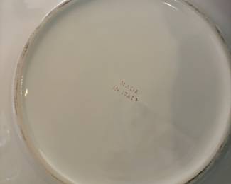 Set of 5 Italian Embossed White Dinner Plates with Grape Design