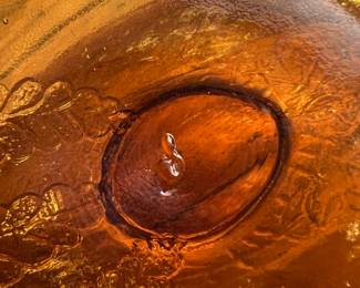 Set of 4 LE Smith Amber Gold Lidded Compote Bowls