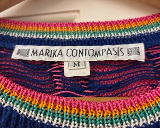 1980s Marika Contompasis Colorful Abstract Design Sweater – Size Medium