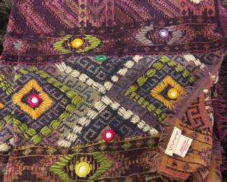 Vismaya Multi-colored Geometric Design Embroidered Scarf – Made in India