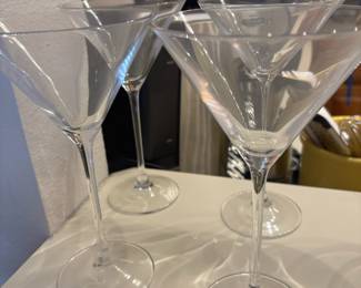Set of 4 Clear Martini Glasses