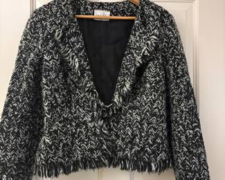 Joseph Ribkoff Black & White Knitted Cardigan