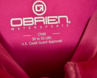 O'Brien Child's Pink Life Jacket