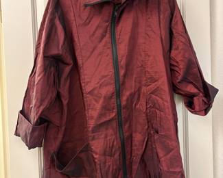 1980s Maralyce Ferree Women's Oversized Deep Red Jacket – Size S/M