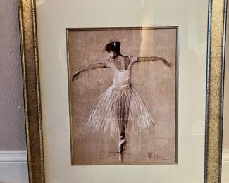 Framed Ballerina Dancer Print by Mary Dulon