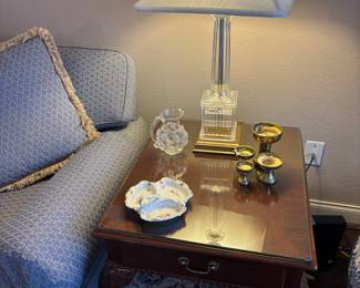 Ethan Allen Chippendale Style Ball and Claw Foot Cherry Coffee Table & 2 Matching Side Tables