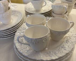 Wedgwood Etruria Embossed Queensware White Dish Set
