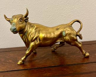 Cast Brass Bull Figurine