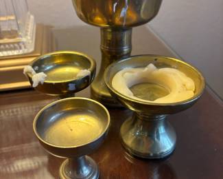 Brass Butter Lamps/Candle Holders