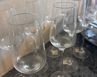 Set of 8 Crate & Barrel Champagne Flutes