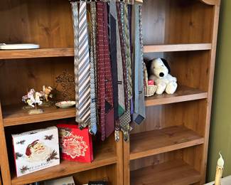 4 tall shelving units. 