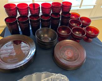 Ruby Red glassware.