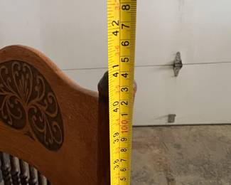 Antique Wooden Spindle Back Chairs with Carved Crest - Asking $199 for the pair.