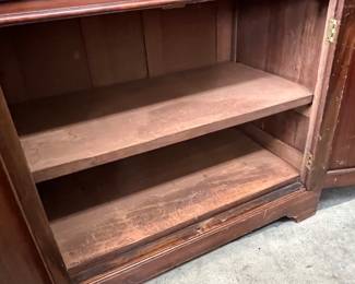 Antique Carved Wooden Cabinet with Glass Doors - Asking $399