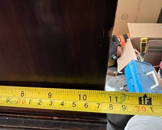 Antique Carved Wooden Cabinet with Glass Doors - Asking $399