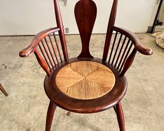 Vintage Mid-Century Modern Wooden Chair with Woven Seat - Asking $199