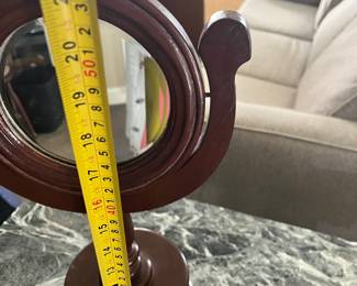 Vintage Wooden Swivel Vanity Mirror - $99