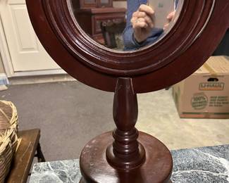 Vintage Wooden Swivel Vanity Mirror - $99