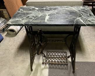 Singer Sewing Machine Base with Marble Top Table - Asking $299