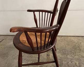 Vintage Mid-Century Modern Wooden Chair with Woven Seat - Asking $199