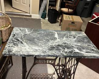 Singer Sewing Machine Base with Marble Top Table - Asking $299