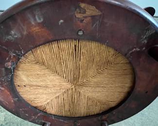 Vintage Mid-Century Modern Wooden Chair with Woven Seat - Asking $199