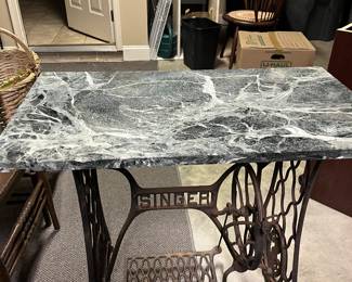 Singer Sewing Machine Base with Marble Top Table - Asking $299