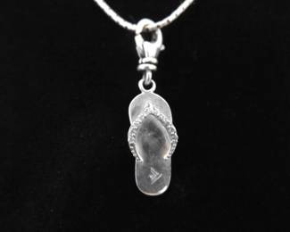 .925 Sterling Silver SILPADA Flip Flop Pendant Necklace
