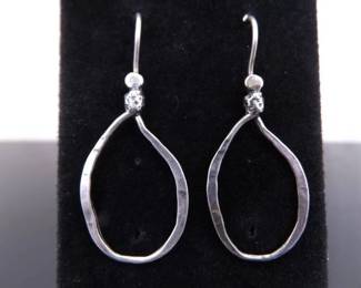 .925 Sterling Silver SILPADA Hand Hammered Hoop Hook Earrings
