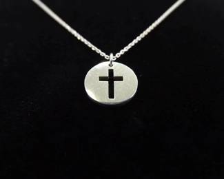 .925 Sterling Silver Cross Pendant Necklace

