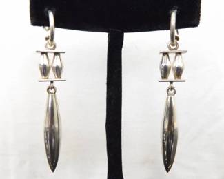 .925 Sterling Silver Artisan Dangle Post Earrings
